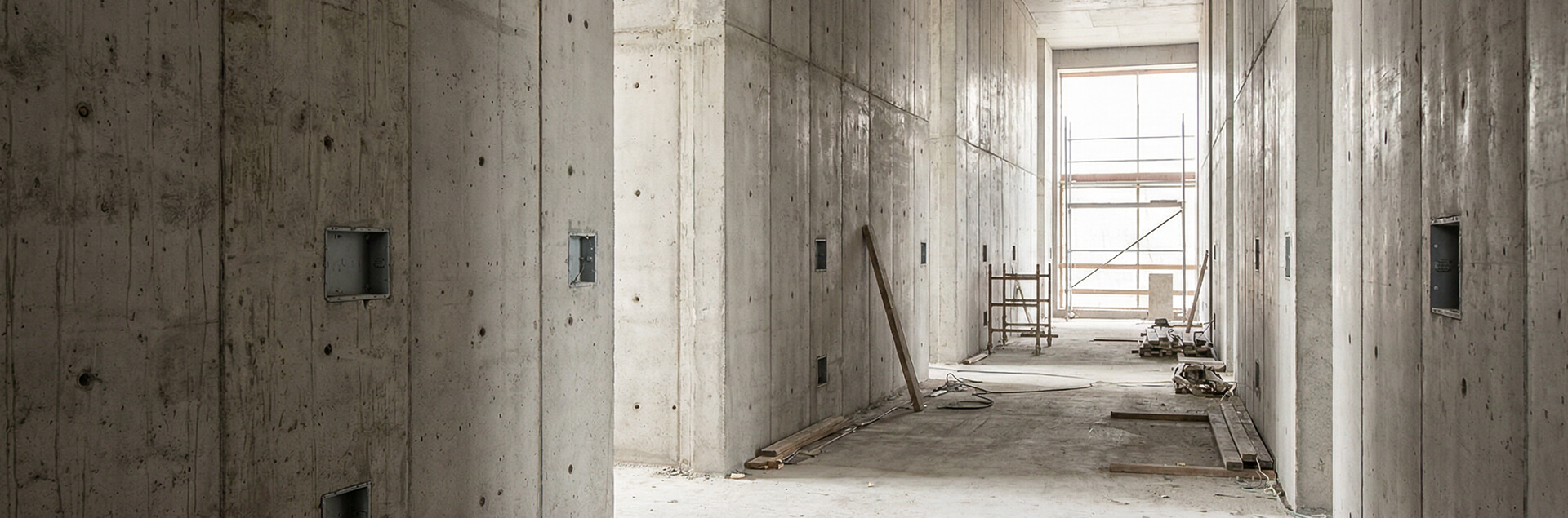 Construction of monolithic reinforced concrete walls at the site