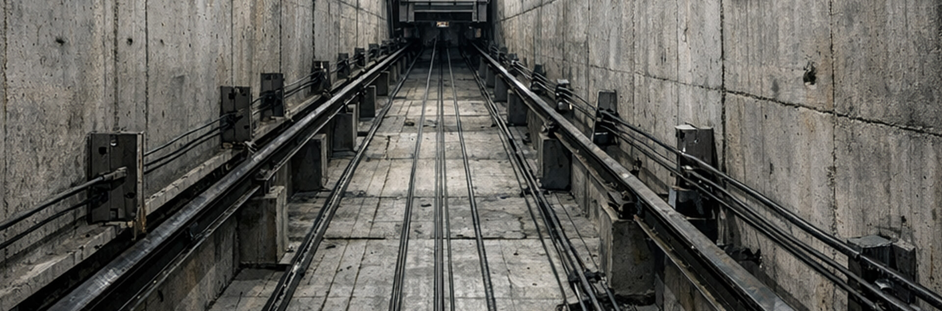 Construction of monolithic elevator shaft and stair flights
