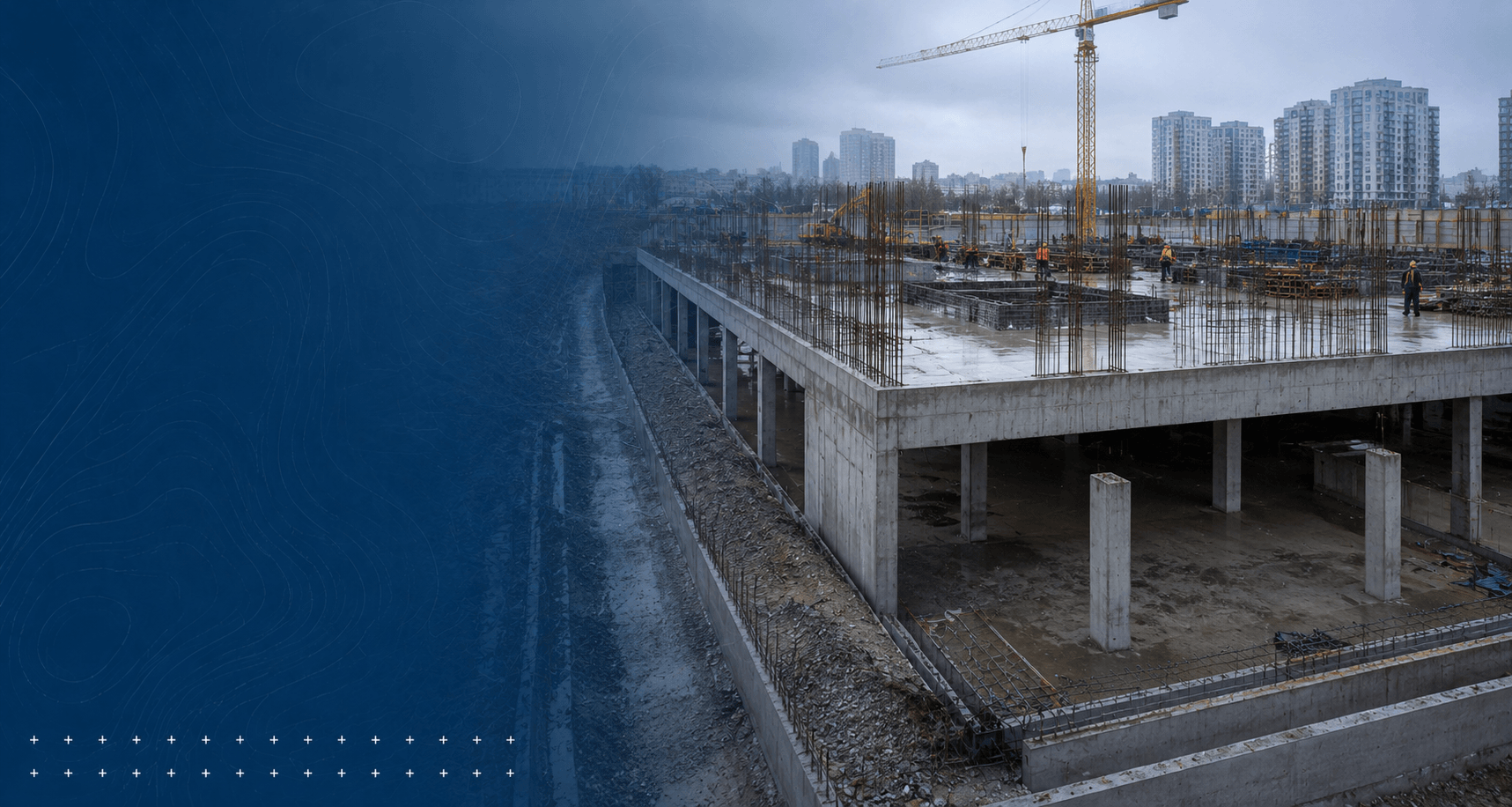 Construction of a monolithic underground parking lot