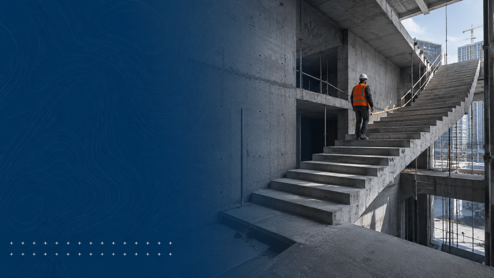 Concreting of a monolithic stair flight in a building